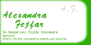 alexandra fejfar business card